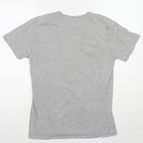 Harry Potter Womens Grey Cotton Basic T-Shirt Size M Round Neck - Gryffindor