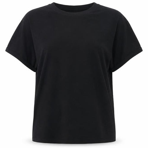 New Collection Womens Black Polyester Basic T-Shirt One Size Round Neck - Angel Wings and Halo