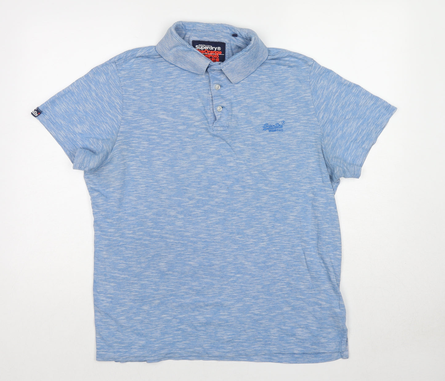 Superdry Mens Blue Cotton Polo Size 2XL Collared Pullover