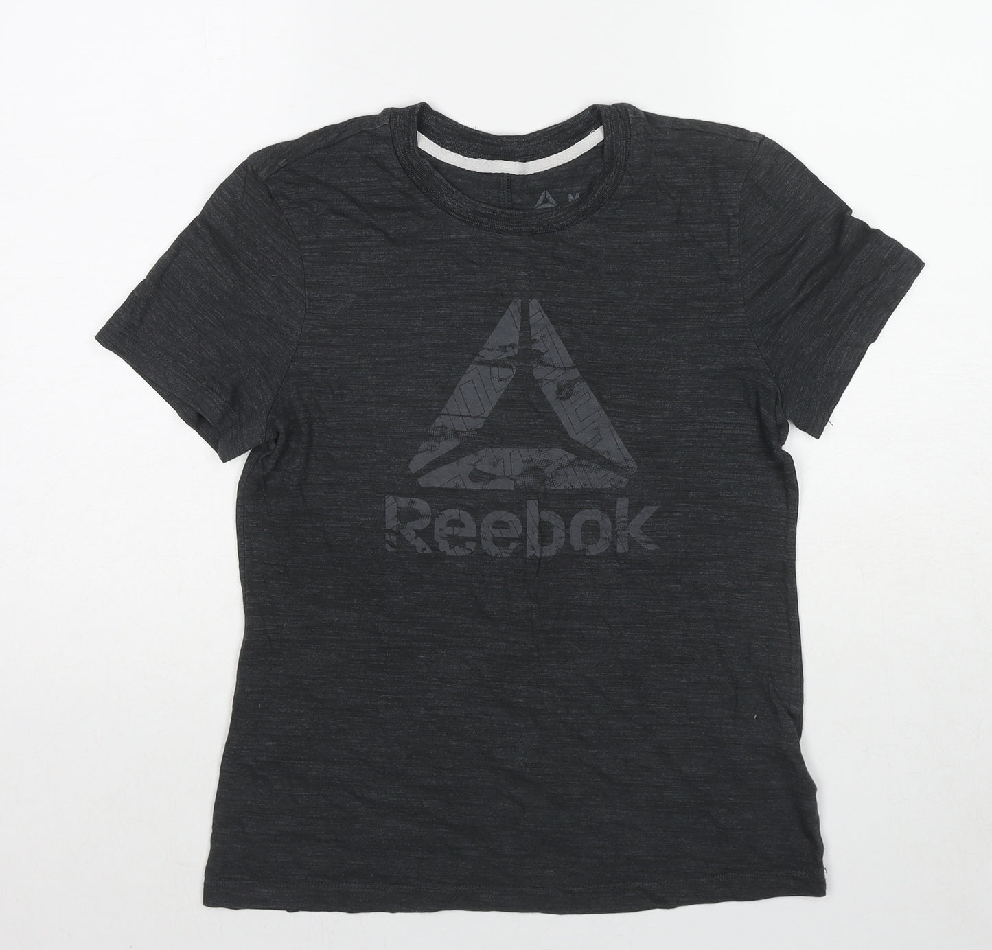 Reebok Womens Grey Cotton Basic T-Shirt Size M Round Neck