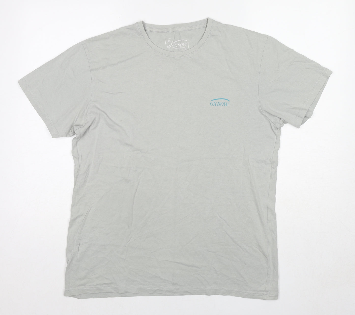 Oxbow Womens Grey Cotton Basic T-Shirt Size L Round Neck