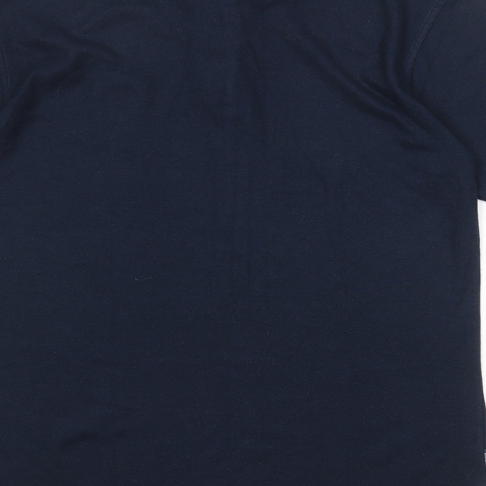 Umbro Mens Blue Polyester Polo Size L Collared Button