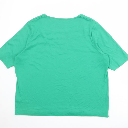 TIGI Womens Green Polyester Basic T-Shirt Size 22 Square Neck - Size 22-24 Anchor Snake