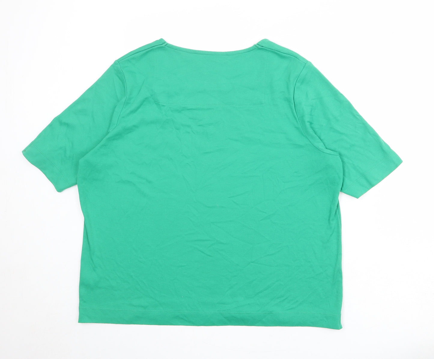 TIGI Womens Green Polyester Basic T-Shirt Size 22 Square Neck - Size 22-24 Anchor Snake