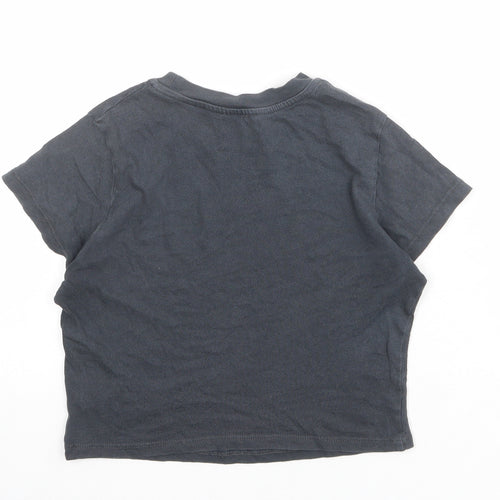 Urban Outfitters Womens Grey 100% Cotton Cropped T-Shirt Size XS Round Neck