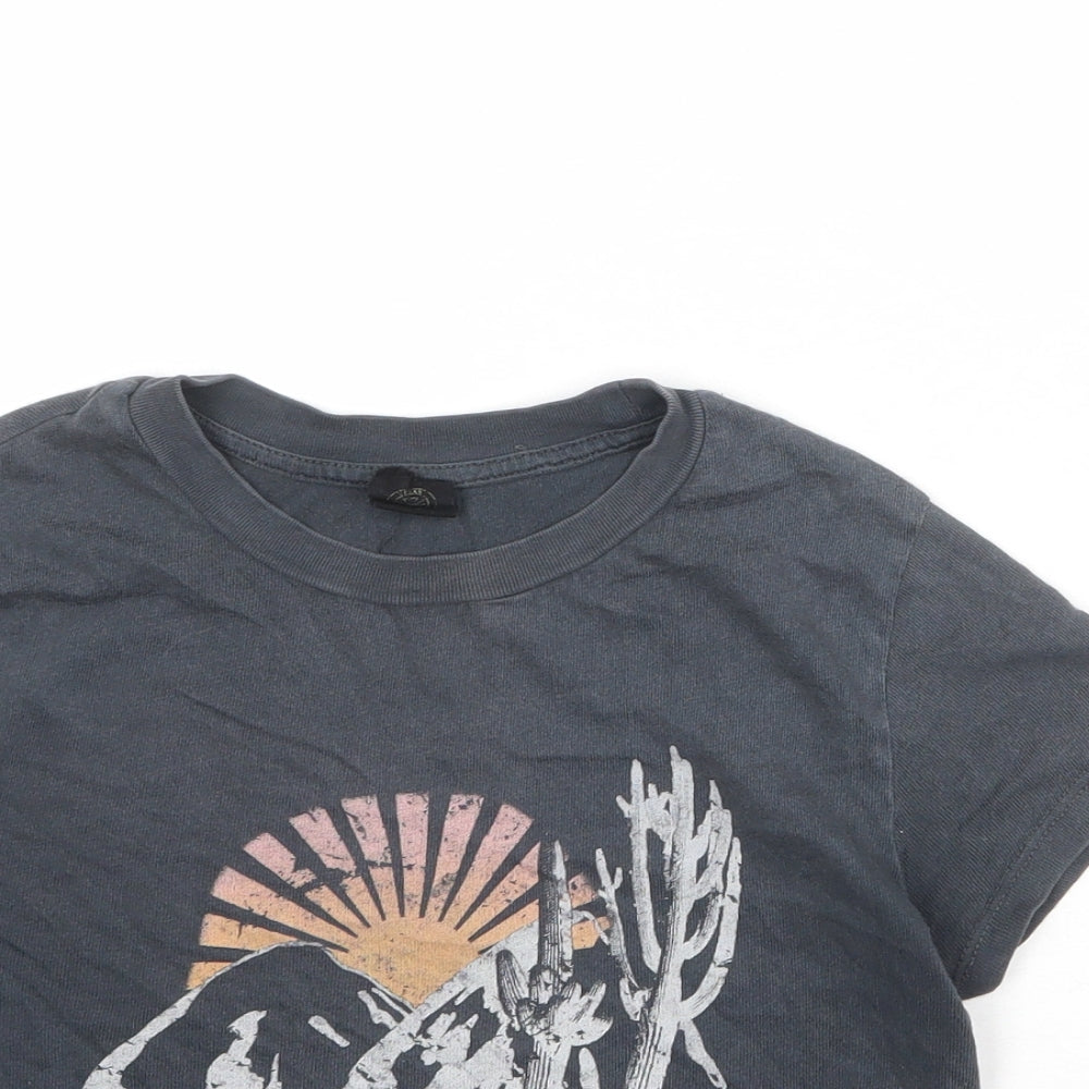 Urban Outfitters Womens Grey 100% Cotton Cropped T-Shirt Size XS Round Neck