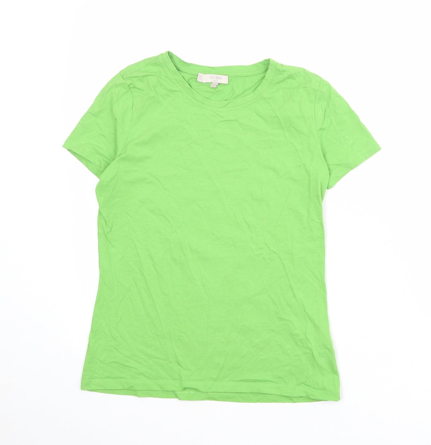 Hobbs Womens Green 100% Cotton Basic T-Shirt Size XS Crew Neck