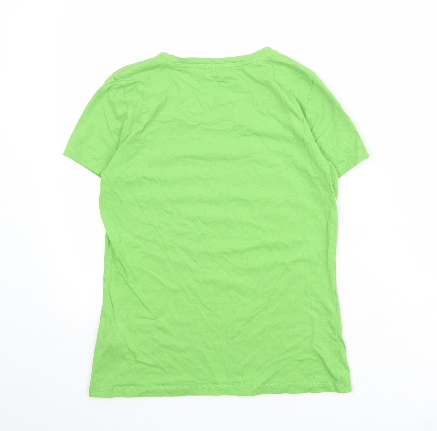 Hobbs Womens Green 100% Cotton Basic T-Shirt Size XS Crew Neck