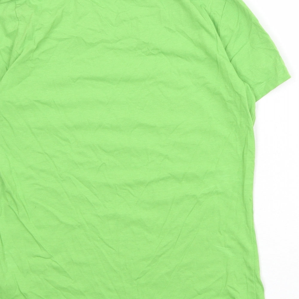 Hobbs Womens Green 100% Cotton Basic T-Shirt Size XS Crew Neck