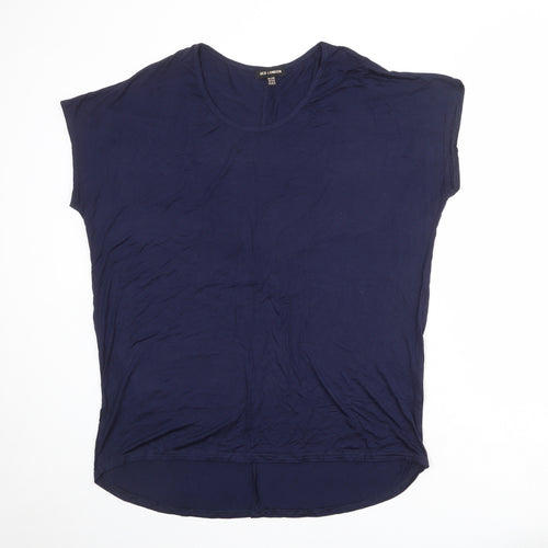 QED London Womens Blue Viscose Basic T-Shirt Size S Round Neck - Size S-M