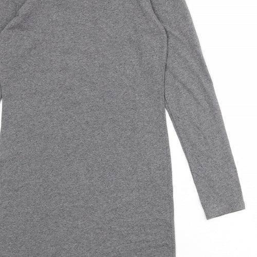 Divided by H&M Womens Grey Cotton T-Shirt Dress Size S Round Neck Pullover