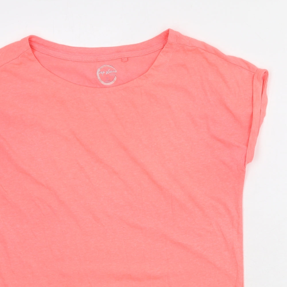 NEXT Womens Pink Polyester Basic T-Shirt Size 10 Boat Neck