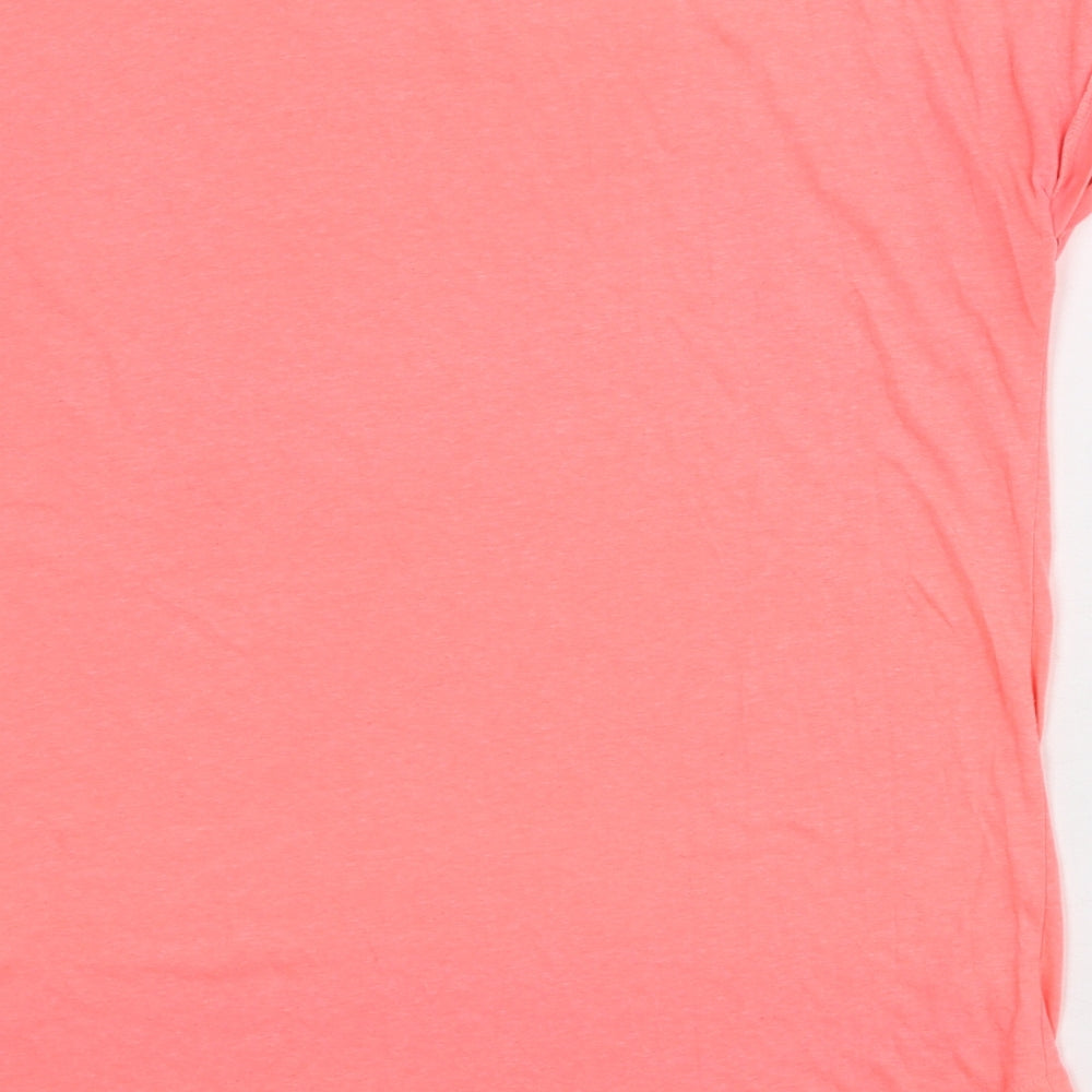 NEXT Womens Pink Polyester Basic T-Shirt Size 10 Boat Neck