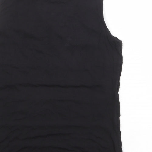 Per Una Womens Black Viscose Basic Tank Size 14 Boat Neck