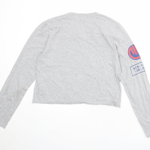 Cooperative Womens Grey Polyester Basic T-Shirt Size M Crew Neck - New York Size M-L