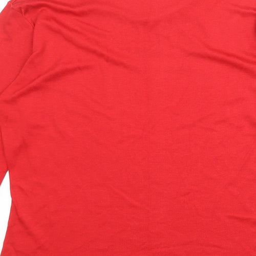 Joie de Vivre Womens Red Viscose Basic T-Shirt Size M Round Neck - Size M-L