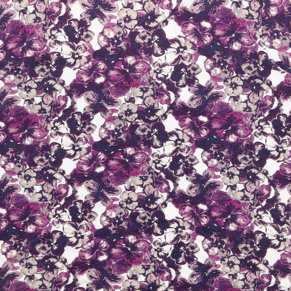 Marks and Spencer Womens Multicoloured Floral Viscose Basic Blouse Size 24 Scoop Neck