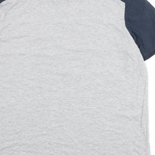 NFL Mens Grey Colourblock Cotton T-Shirt Size 2XL Round Neck