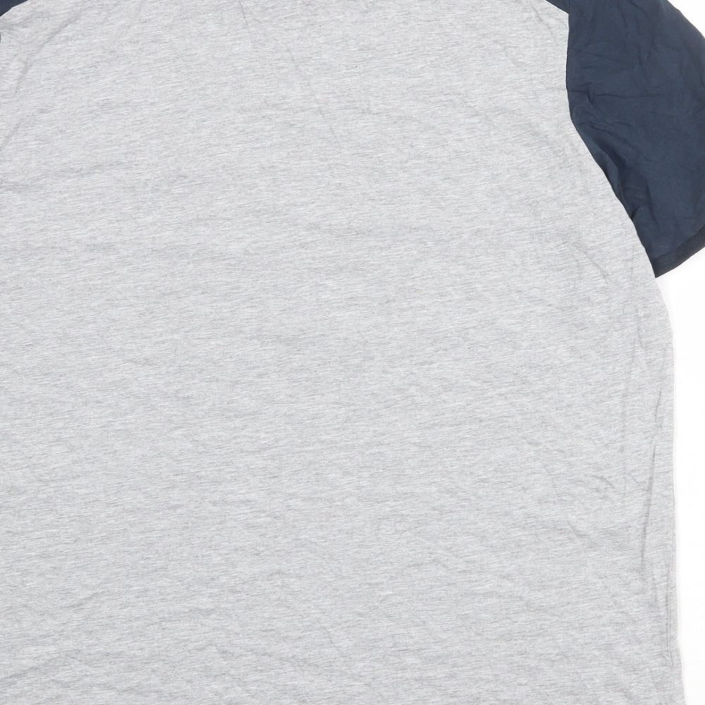 NFL Mens Grey Colourblock Cotton T-Shirt Size 2XL Round Neck