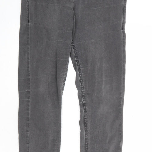 Marks and Spencer Womens Grey Cotton Skinny Jeans Size 8 Regular Zip