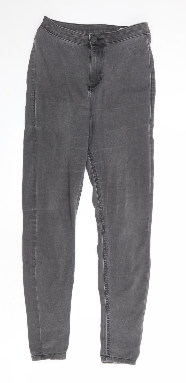 Marks and Spencer Womens Grey Cotton Skinny Jeans Size 8 Regular Zip