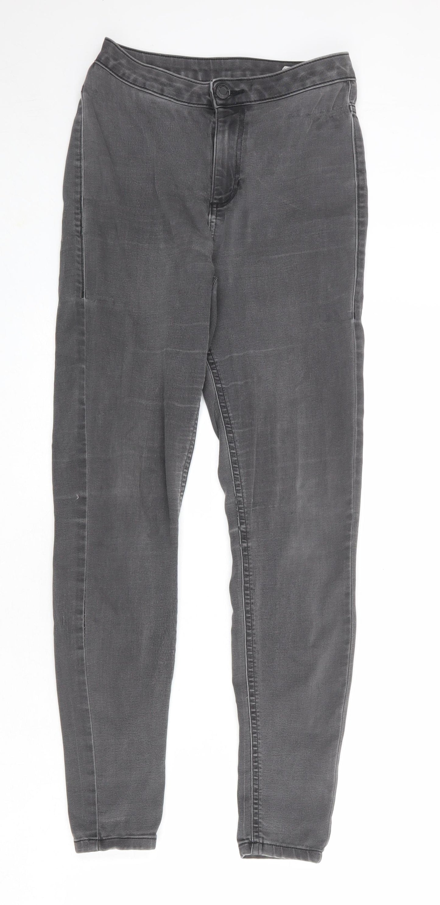 Marks and Spencer Womens Grey Cotton Skinny Jeans Size 8 Regular Zip
