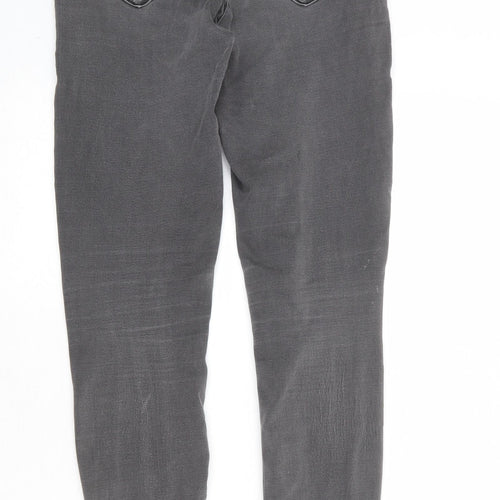 Marks and Spencer Womens Grey Cotton Skinny Jeans Size 8 Regular Zip