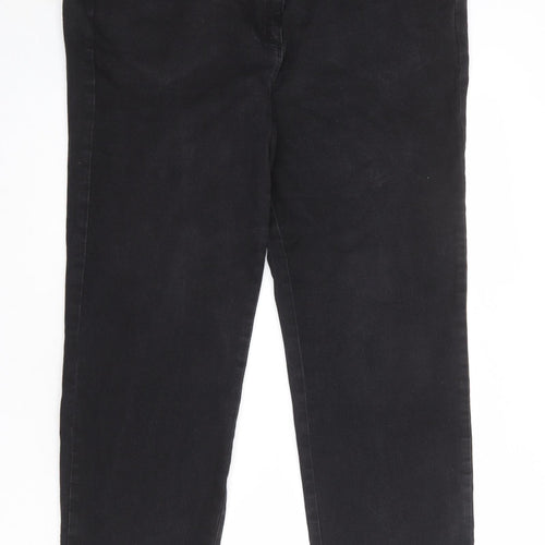 Bonmarché Womens Black Cotton Straight Jeans Size 20 Regular Zip