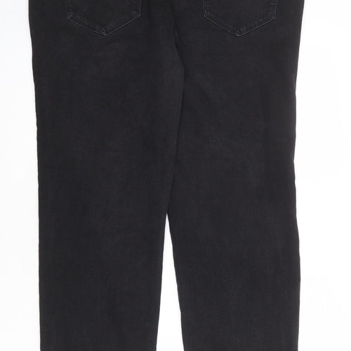 Bonmarché Womens Black Cotton Straight Jeans Size 20 Regular Zip