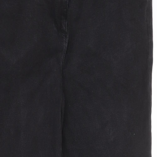 Bonmarché Womens Black Cotton Straight Jeans Size 20 Regular Zip