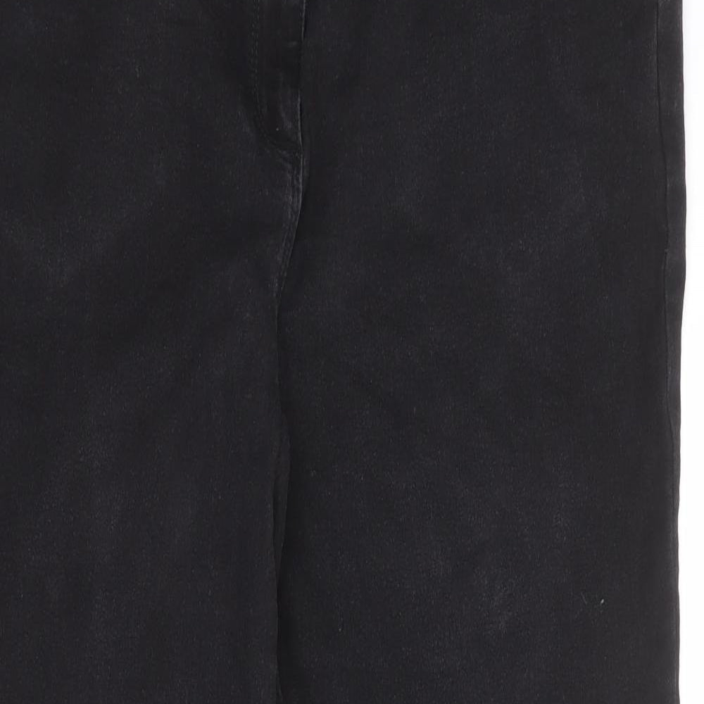 Bonmarché Womens Black Cotton Straight Jeans Size 20 Regular Zip