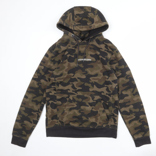 Duck and Cover Mens Multicoloured Camouflage Polyester Pullover Hoodie Size M
