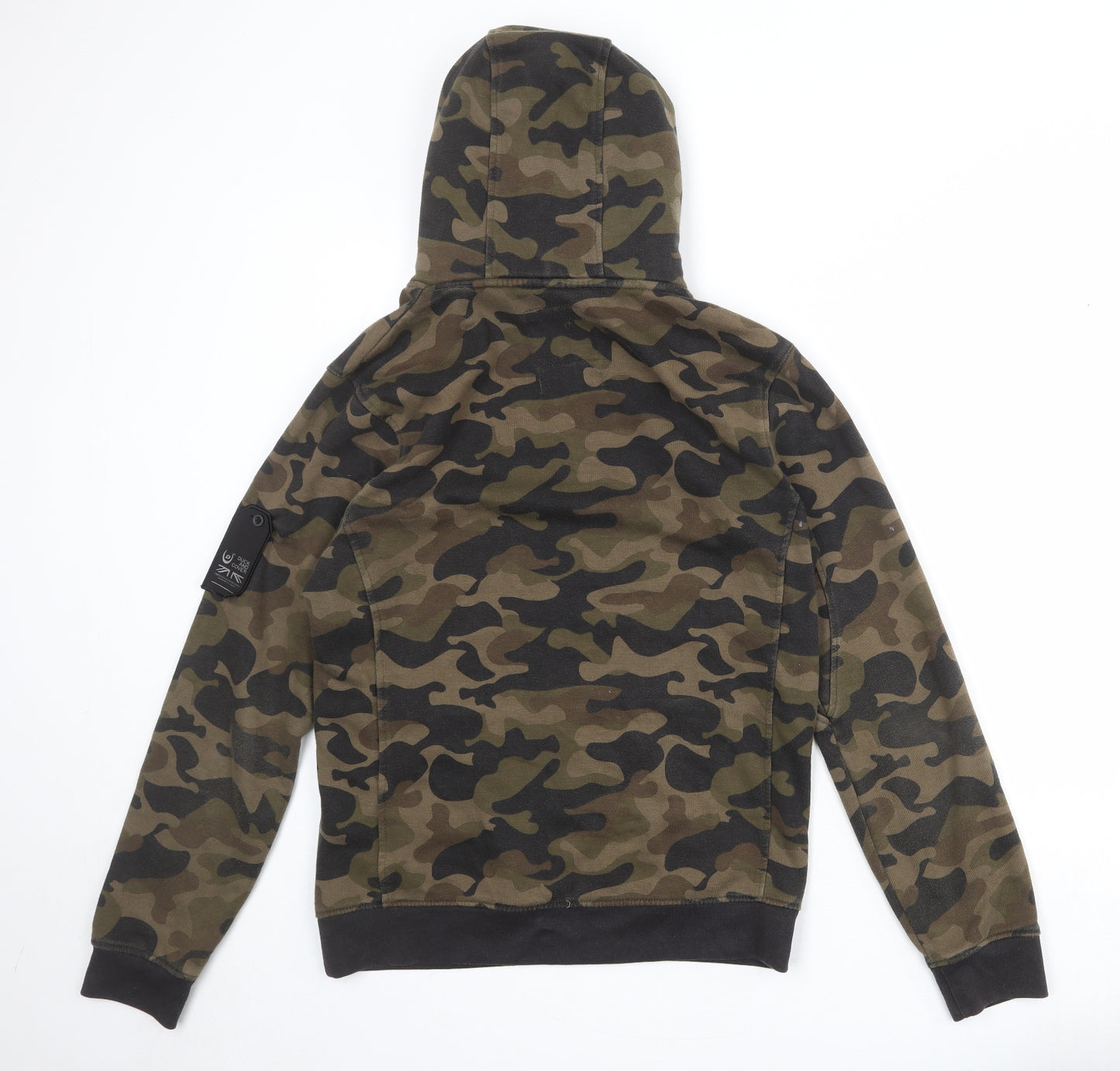 Duck and Cover Mens Multicoloured Camouflage Polyester Pullover Hoodie Size M