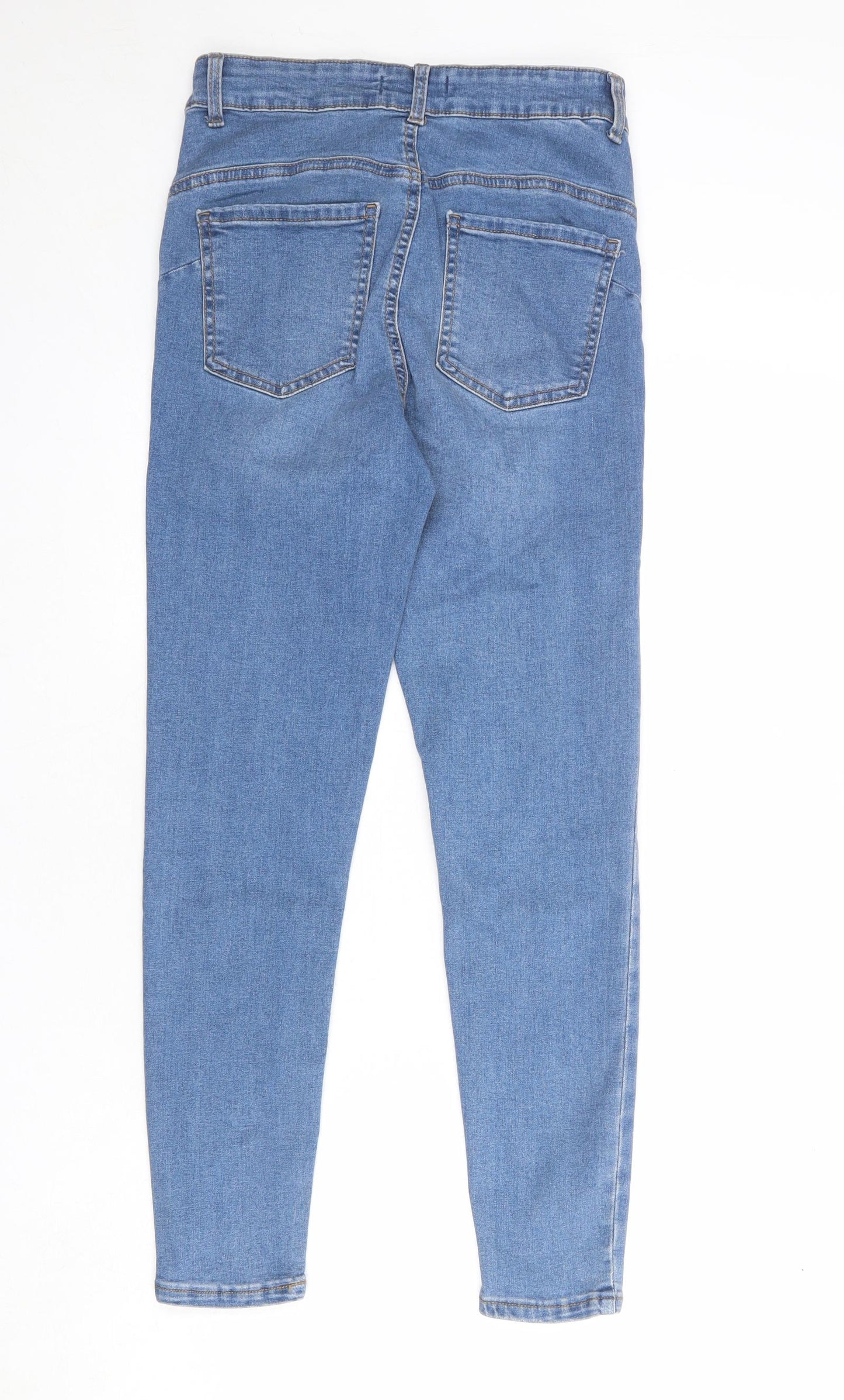 Denim & Co. Womens Blue Cotton Skinny Jeans Size 10 Regular Zip