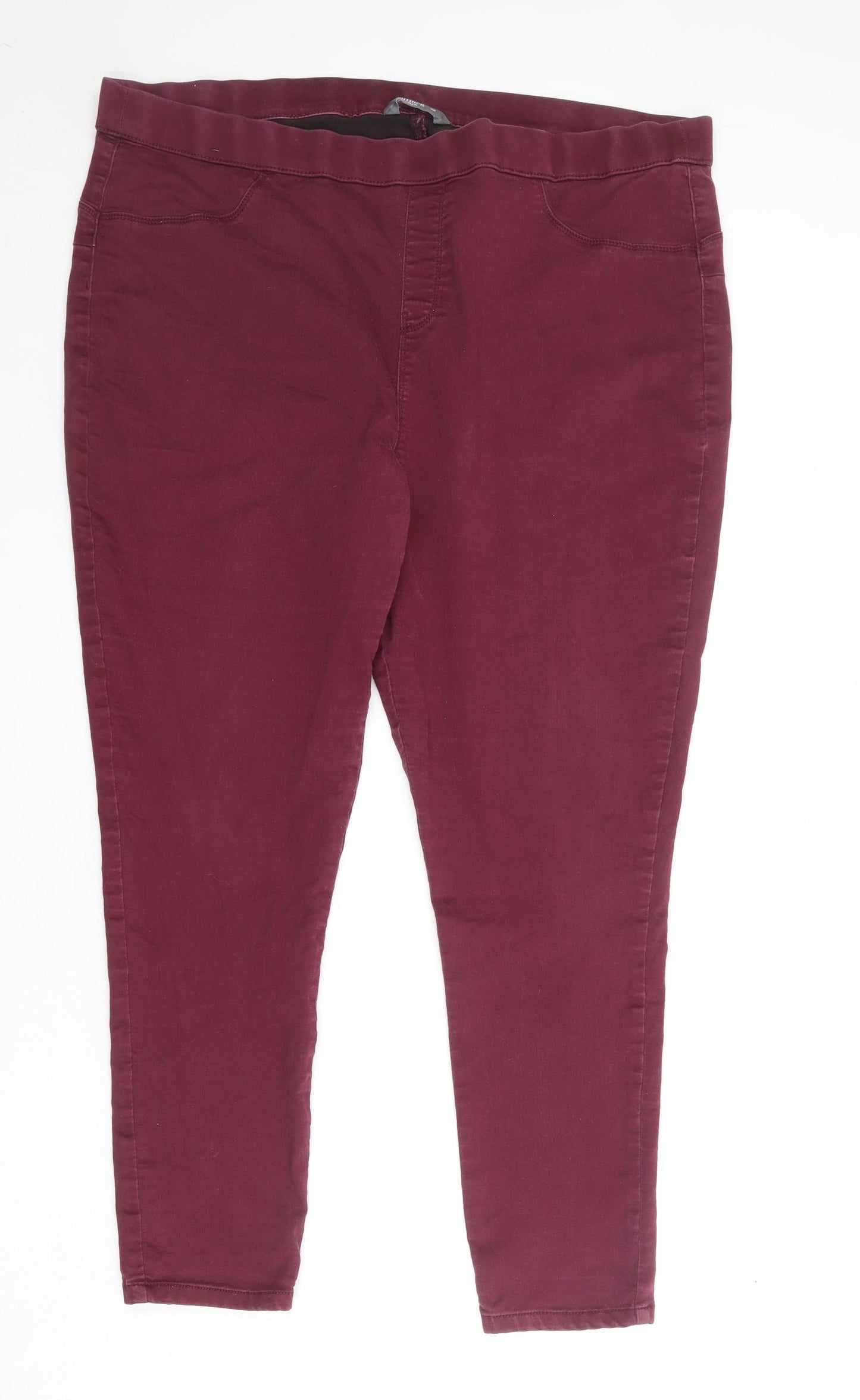 Nutmeg Womens Red Cotton Jegging Jeans Size 22 Regular