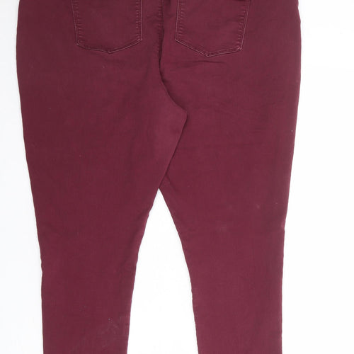 Nutmeg Womens Red Cotton Jegging Jeans Size 22 Regular