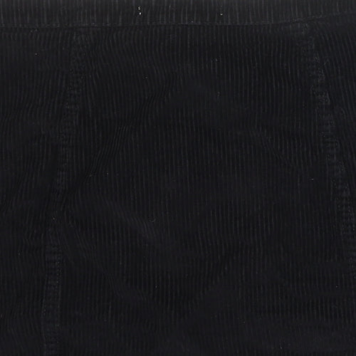 Denim & Co. Womens Black Cotton A-Line Skirt Size 8 Button