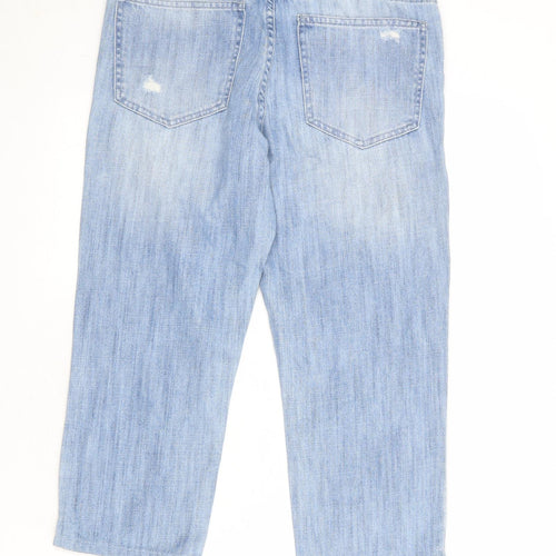 Amazing Woman Womens Blue Cotton Straight Jeans Size 10 Regular Zip