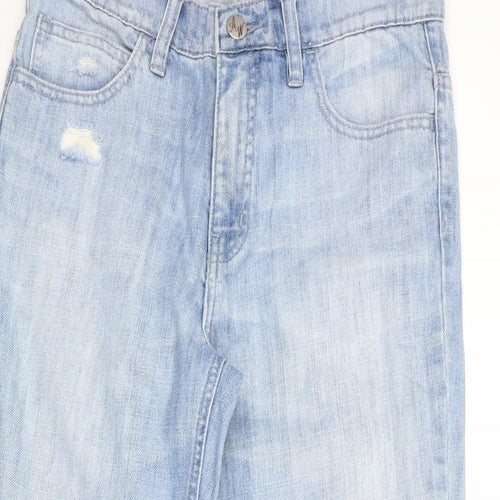 Amazing Woman Womens Blue Cotton Straight Jeans Size 10 Regular Zip
