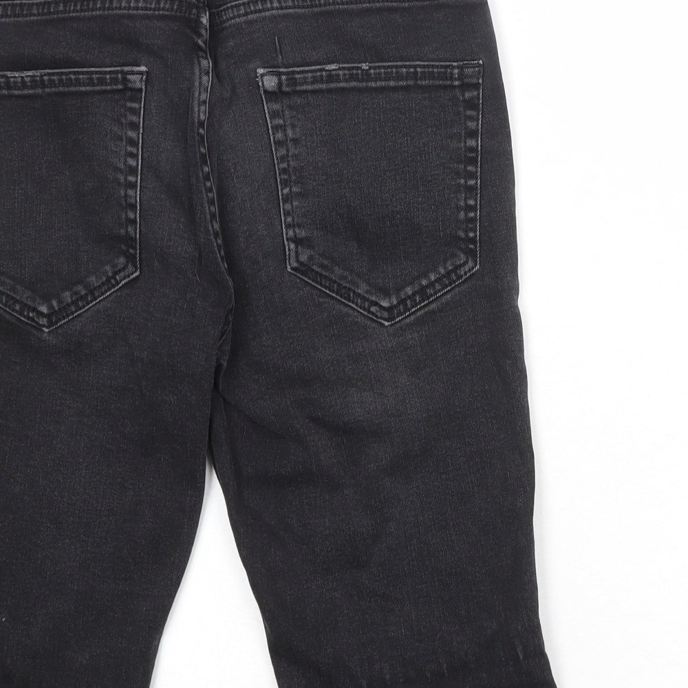 Topman Mens Grey Cotton Chino Shorts Size 30 in Regular Button