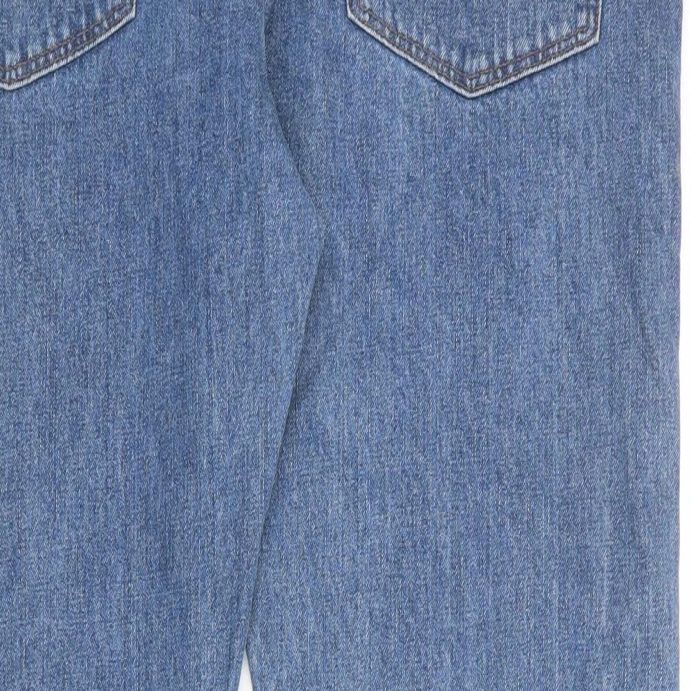Marks and Spencer Mens Blue Cotton Straight Jeans Size 40 in Regular Zip