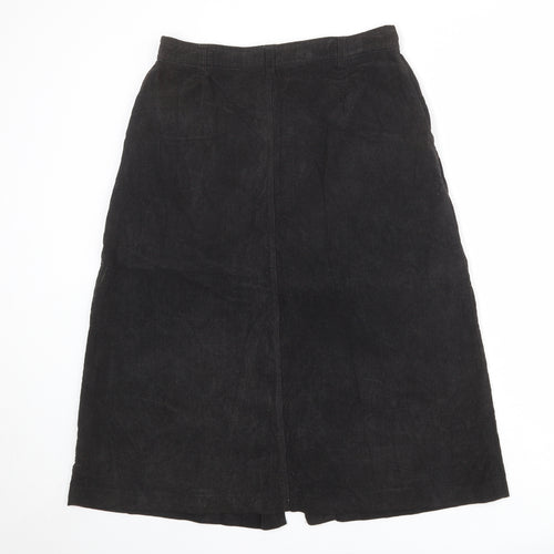 C&A Womens Brown Cotton A-Line Skirt Size 18 Button