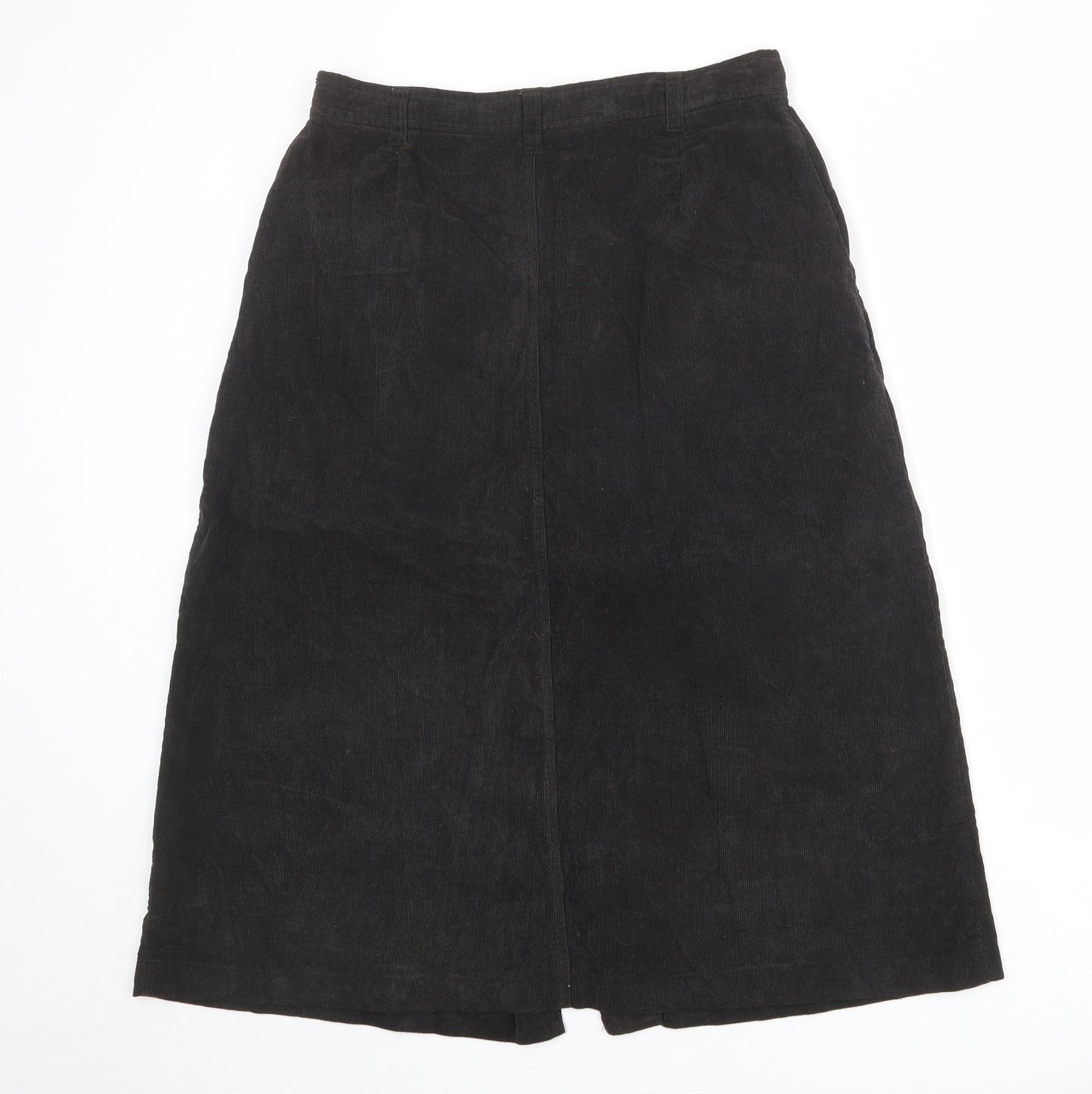 C&A Womens Brown Cotton A-Line Skirt Size 18 Button