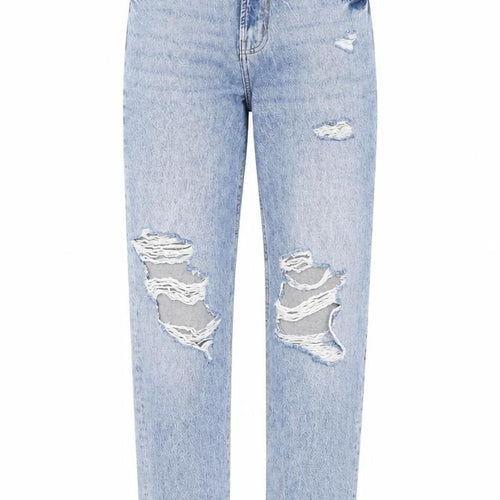 Denim & Co. Womens Blue Cotton Straight Jeans Size 10 Regular Zip