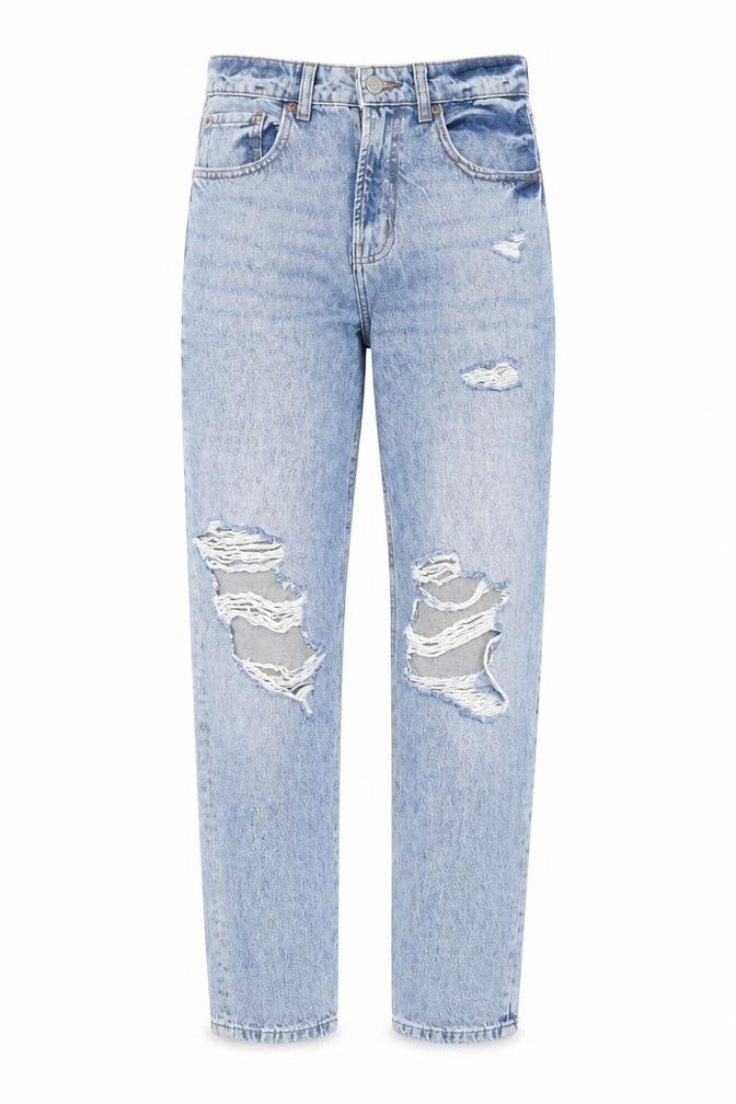 Denim & Co. Womens Blue Cotton Straight Jeans Size 10 Regular Zip