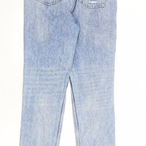 Denim & Co. Womens Blue Cotton Straight Jeans Size 10 Regular Zip