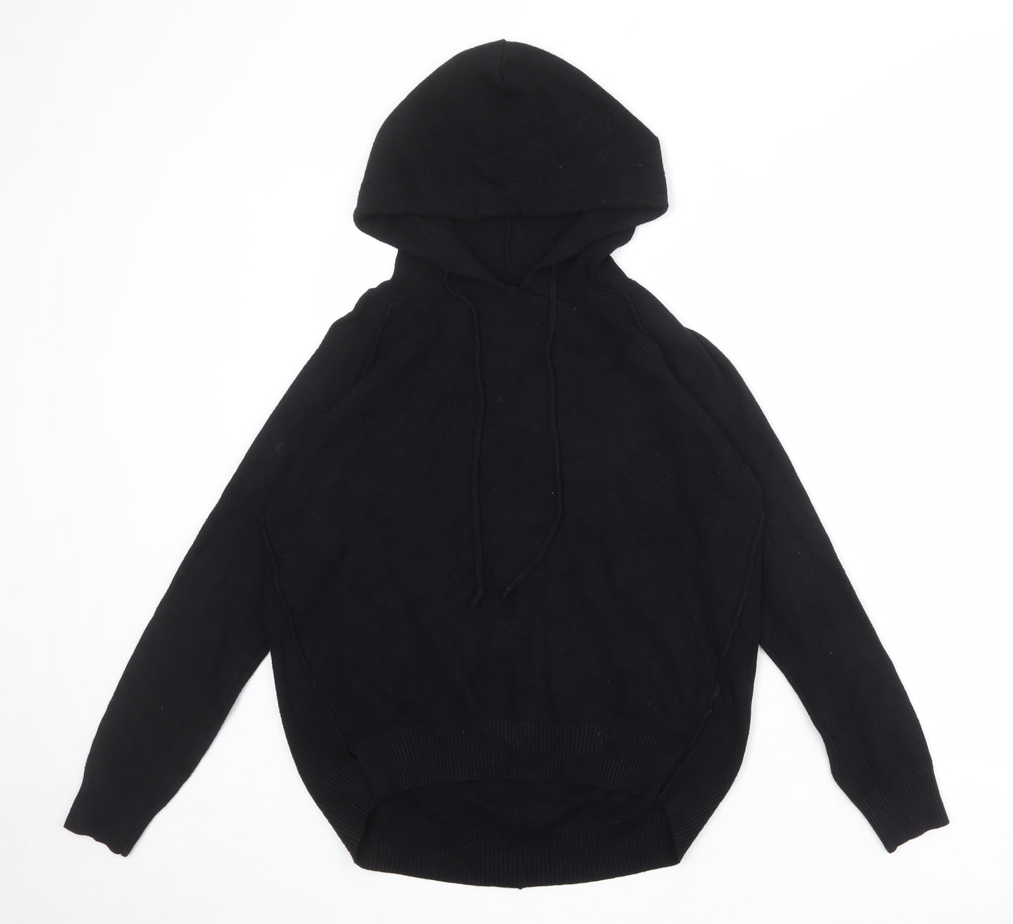 QED London Womens Black Viscose Pullover Hoodie Size S Pullover