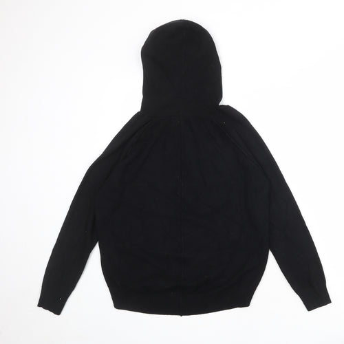 QED London Womens Black Viscose Pullover Hoodie Size S Pullover