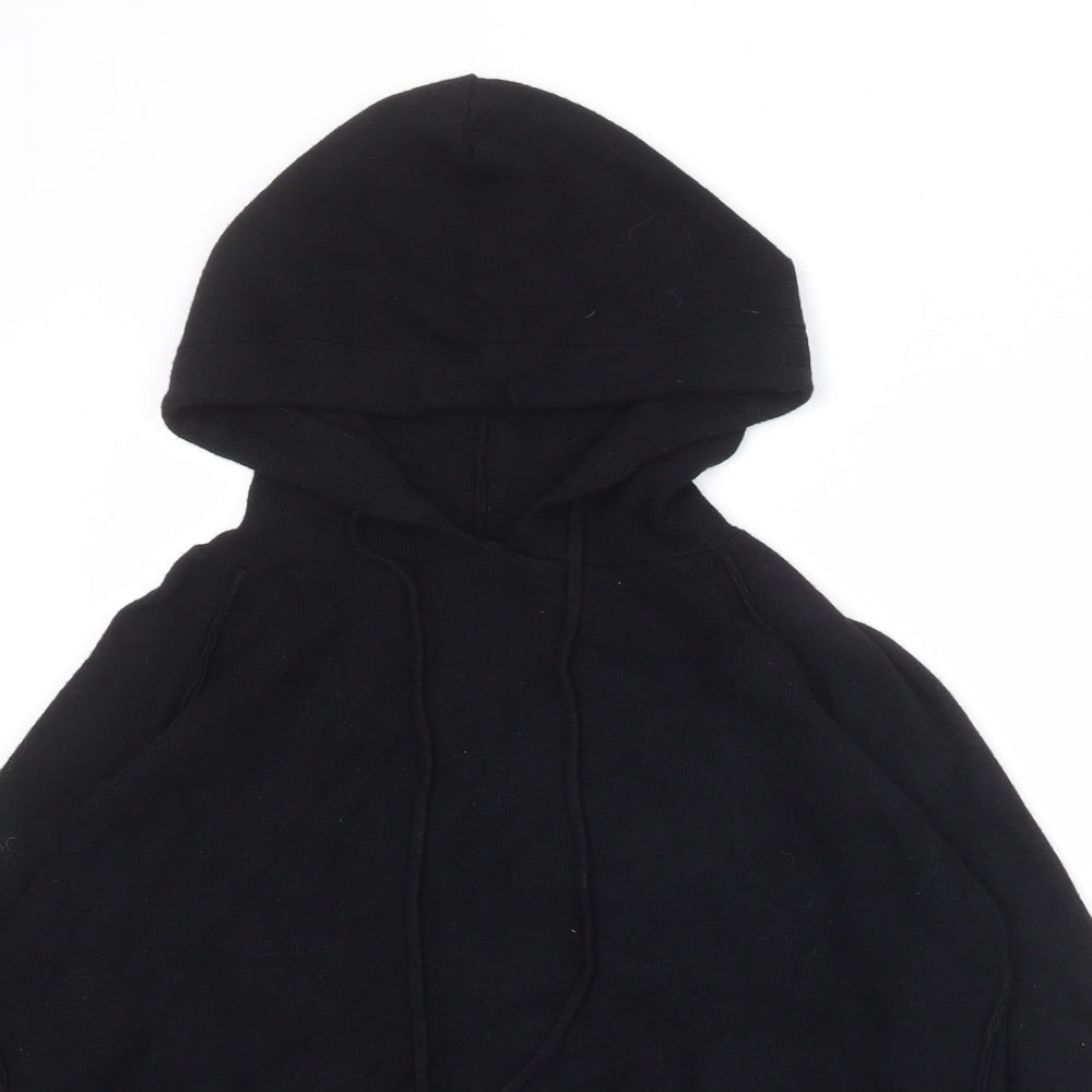 QED London Womens Black Viscose Pullover Hoodie Size S Pullover