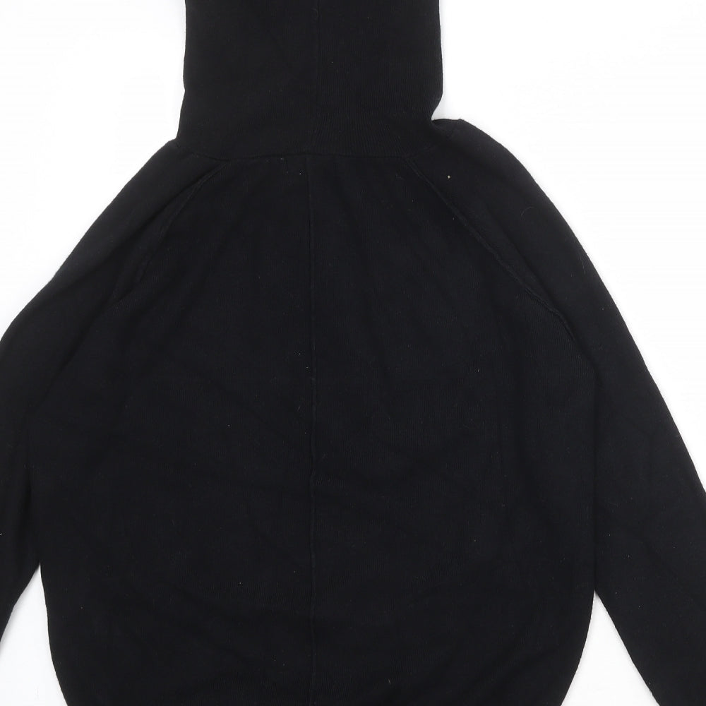 QED London Womens Black Viscose Pullover Hoodie Size S Pullover